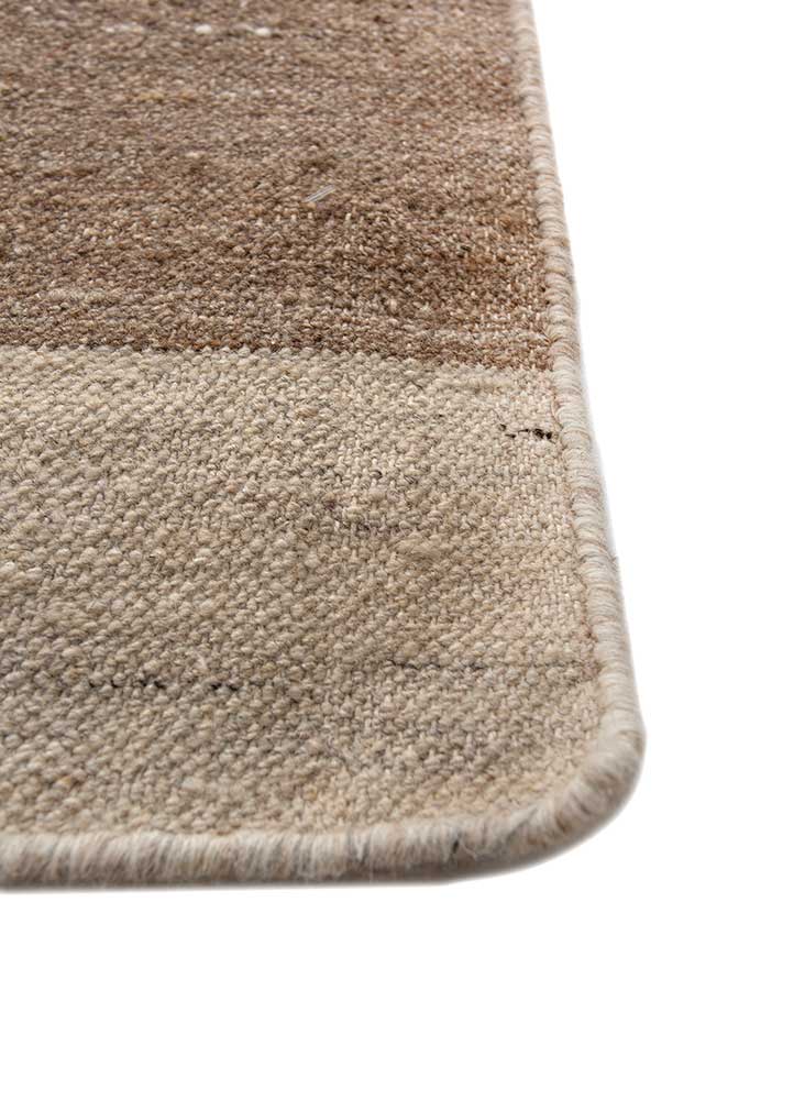 abrash ivory wool and viscose flat weaves Rug - Corner