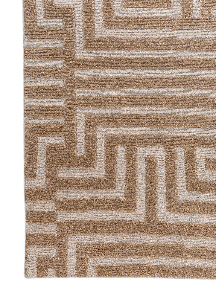 blythe beige and brown acrylic hand knotted Rug - Corner
