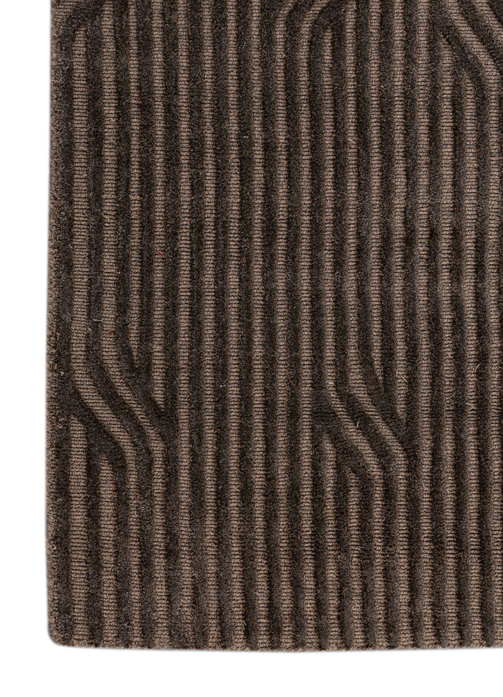 verve beige and brown acrylic hand knotted Rug - Corner
