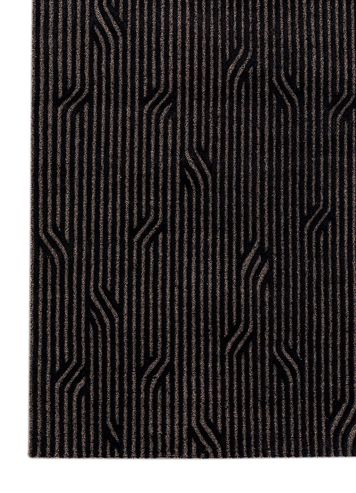 verve grey and black acrylic hand knotted Rug - Corner