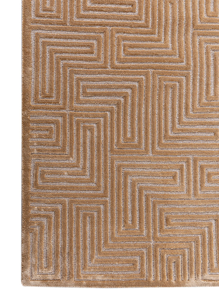 blythe beige and brown acrylic hand knotted Rug - Corner