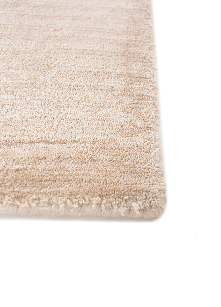 azalea beige and brown bamboo silk hand knotted Rug - Corner