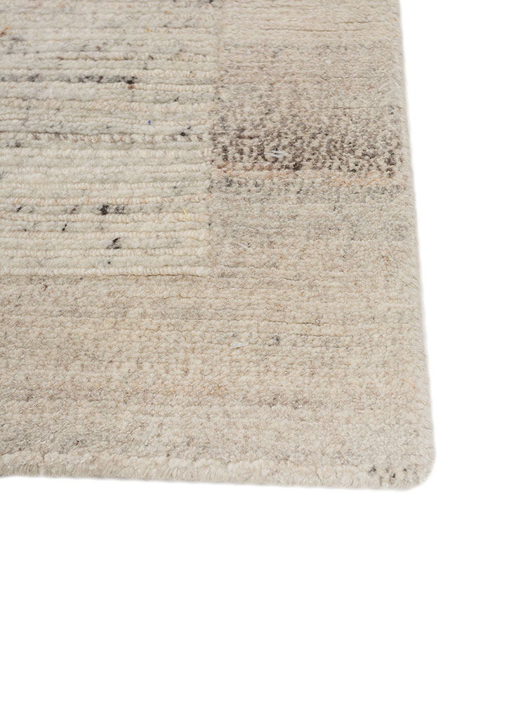 manifest ivory wool and bamboo silk hand knotted Rug - Corner