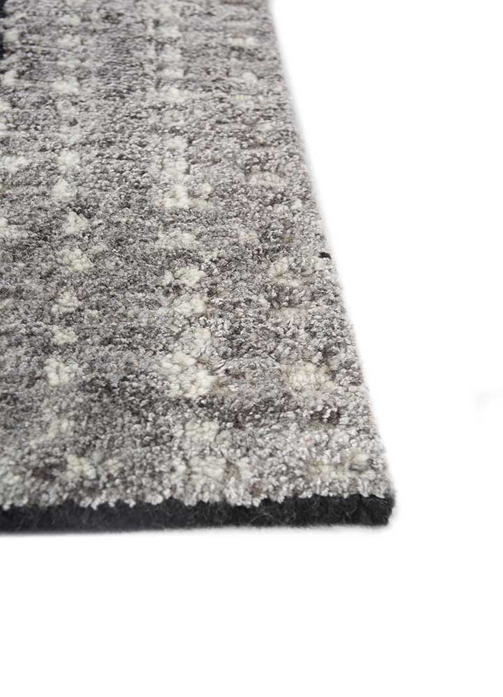 manifest blue wool and bamboo silk hand knotted Rug - Corner