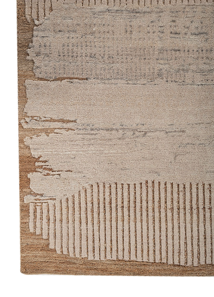 manifest ivory wool hand knotted Rug - Corner