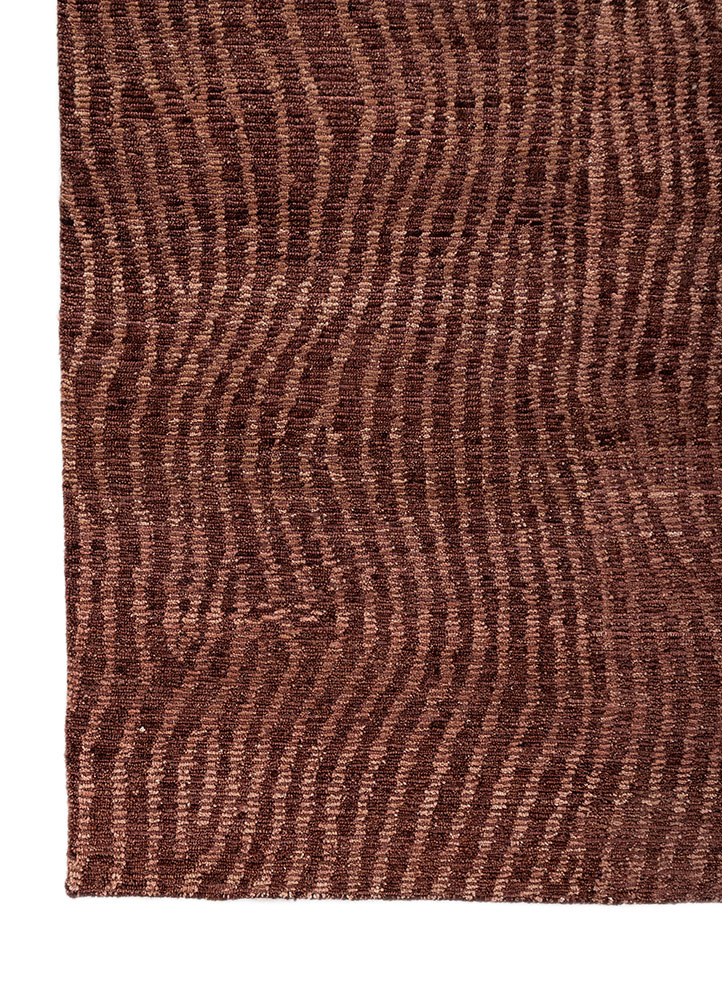 aprezo red and orange wool hand knotted Rug - Corner