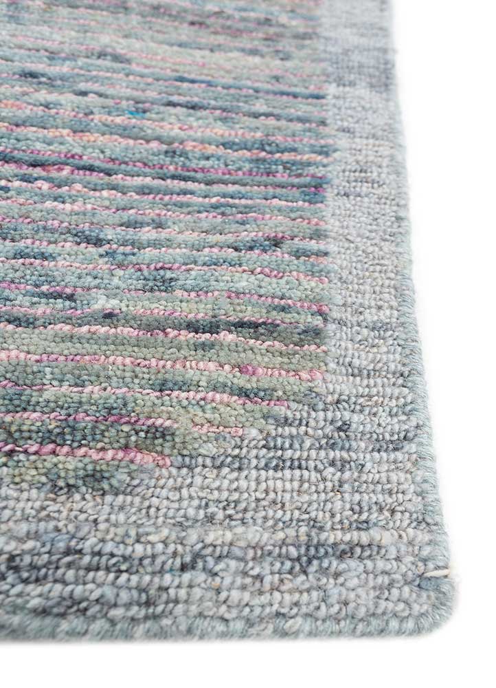 blythe pink and purple wool hand knotted Rug - Corner