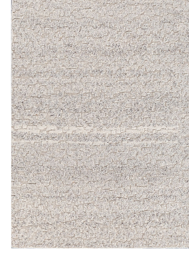 aprezo ivory wool hand knotted Rug - Corner