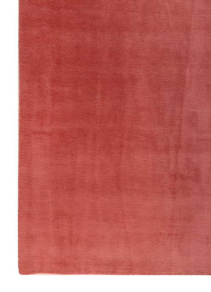 sthir red and orange wool hand knotted Rug - Corner