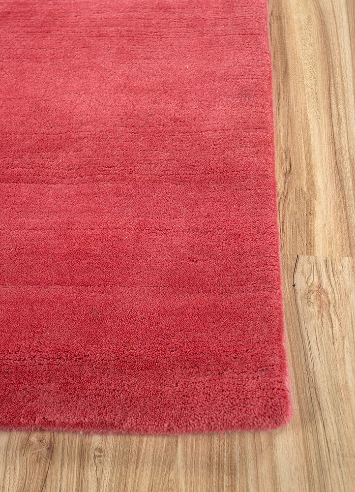 sthir pink and purple wool hand knotted Rug - Corner