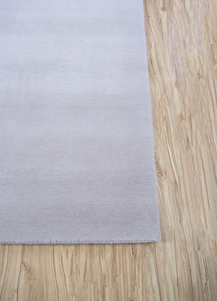 sthir grey and black wool hand knotted Rug - Corner