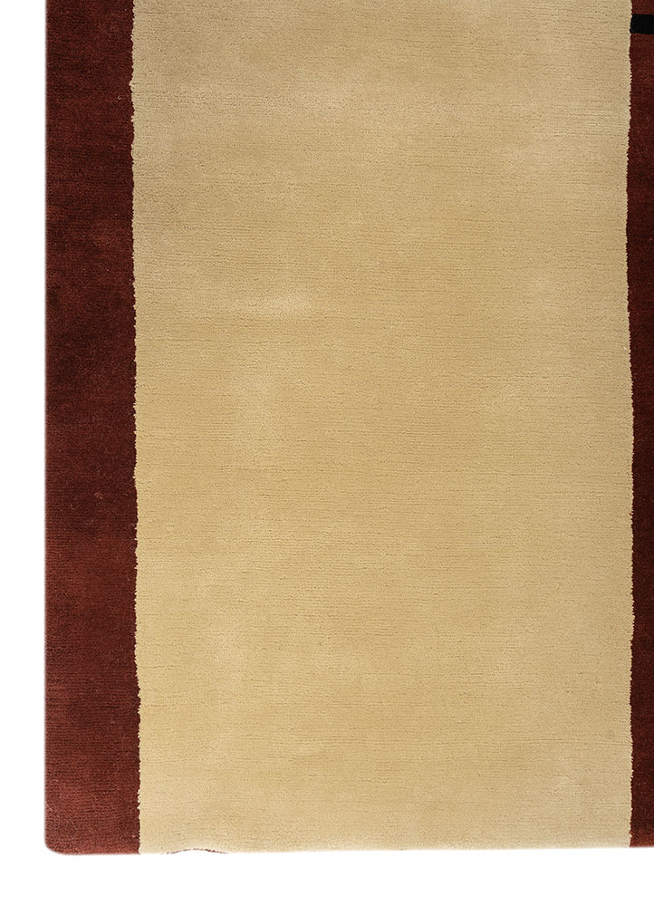 sthir red and orange wool hand knotted Rug - Corner