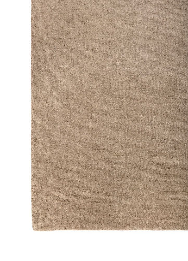 sthir beige and brown wool hand knotted Rug - Corner