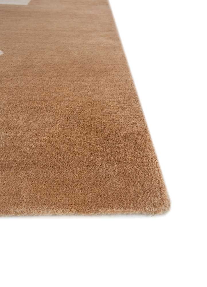 sthir gold wool hand knotted Rug - Corner