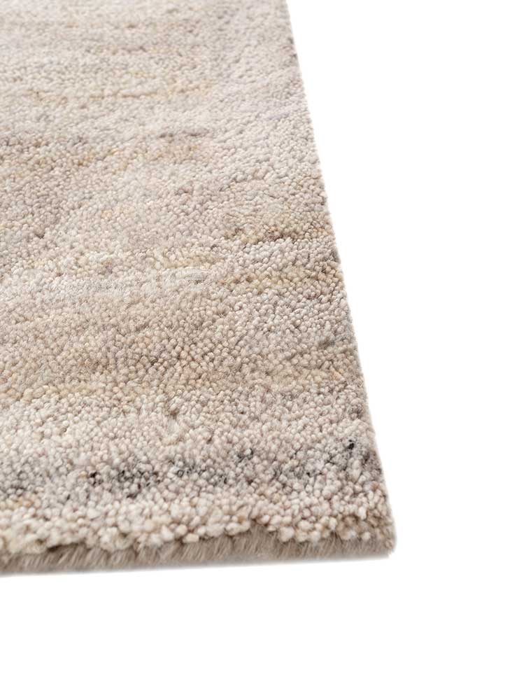 blythe ivory wool hand knotted Rug - Corner