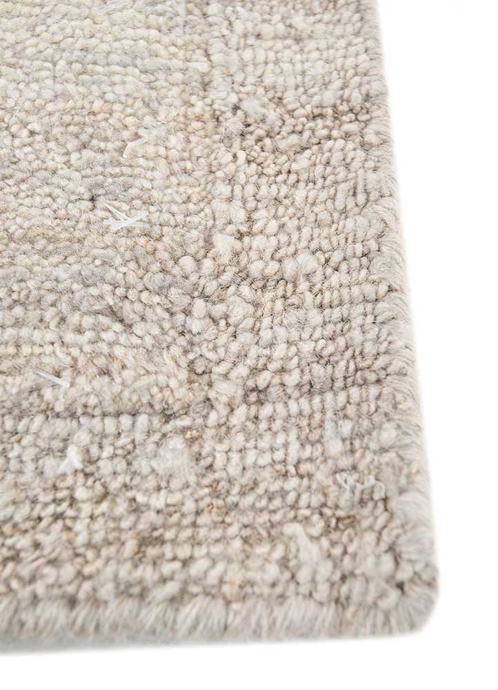 manifest ivory wool hand knotted Rug - Corner