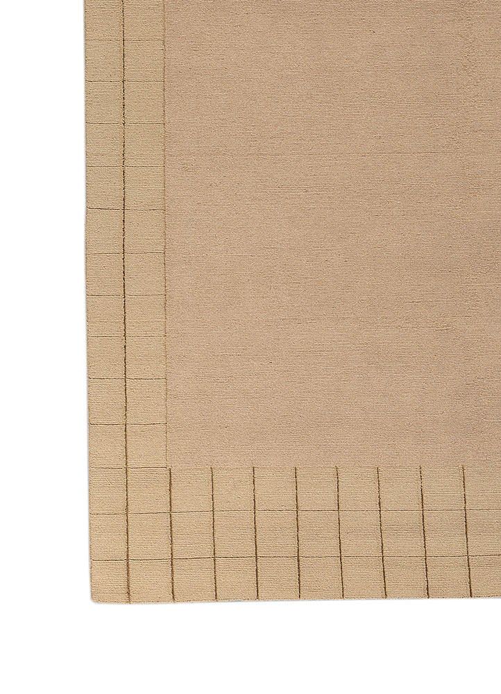 sthir gold wool hand knotted Rug - Corner