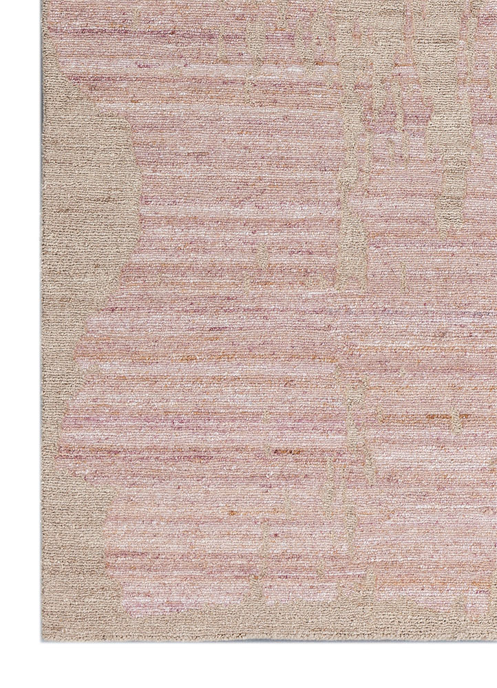 aprezo beige and brown nylon hand knotted Rug - Corner