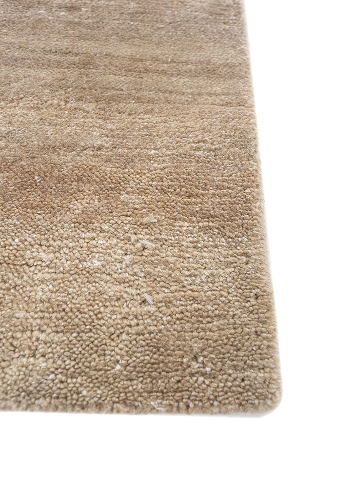 blythe beige and brown wool hand knotted Rug - Corner