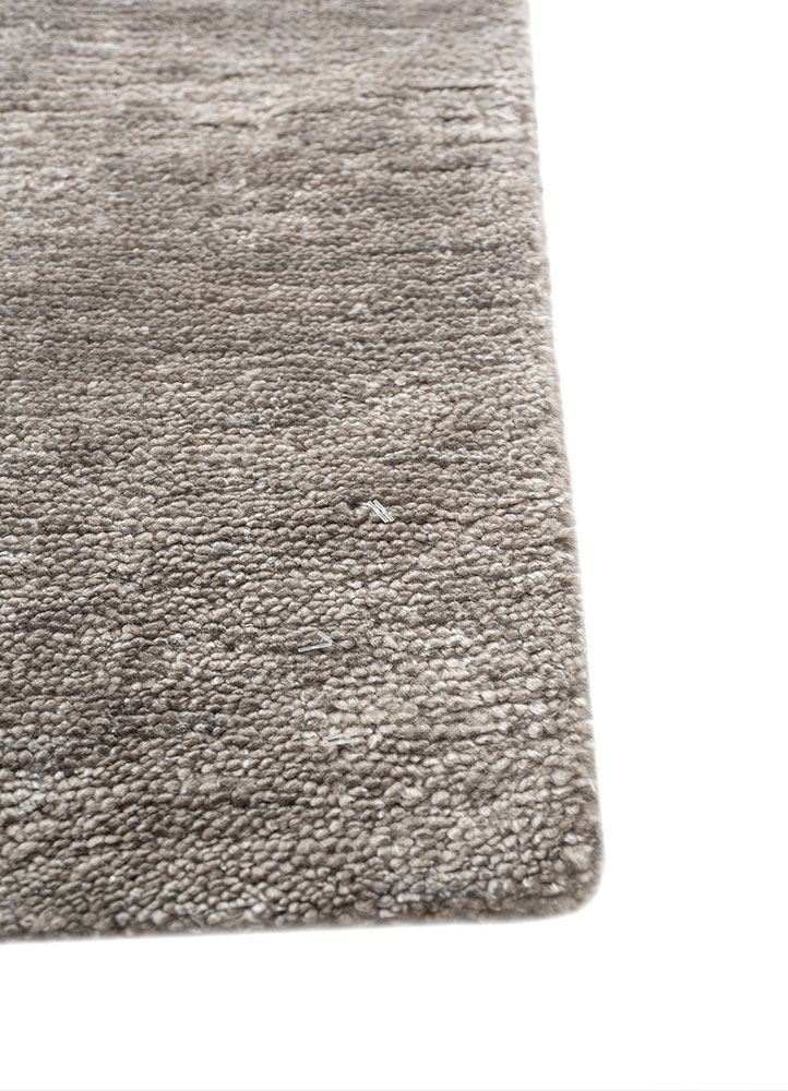 blythe grey and black wool hand knotted Rug - Corner