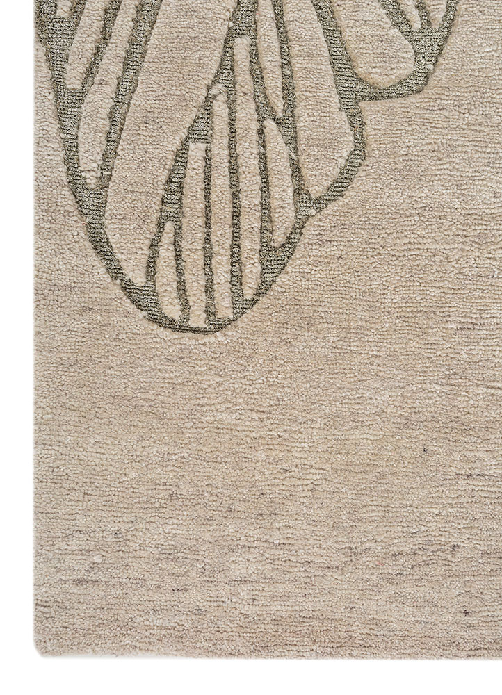 azalea gold wool hand knotted Rug - Corner