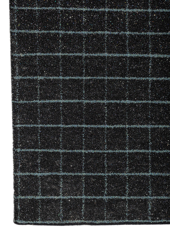 atelier blue acrylic hand knotted Rug - Corner