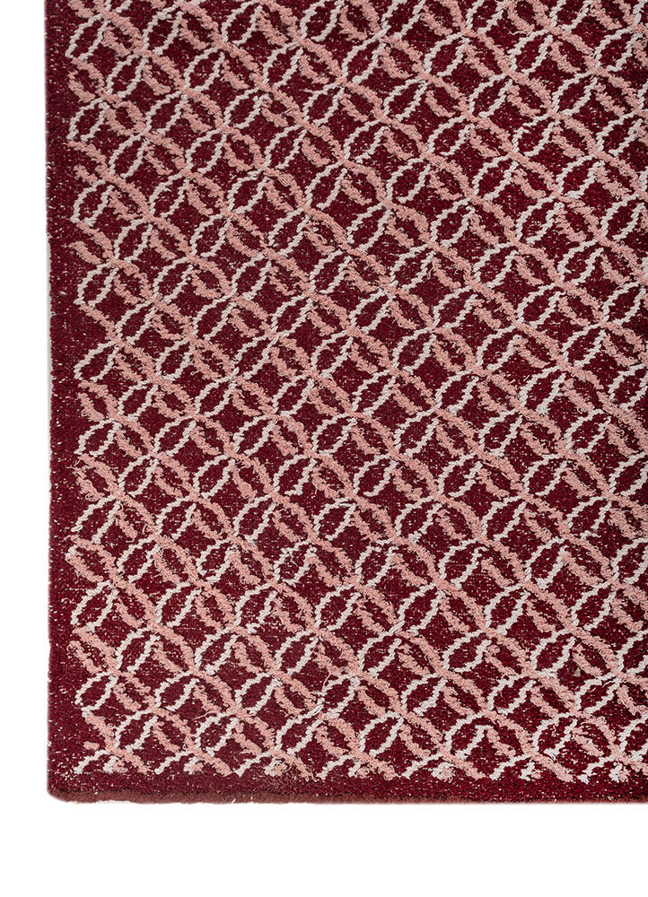 atelier ivory acrylic hand knotted Rug - Corner