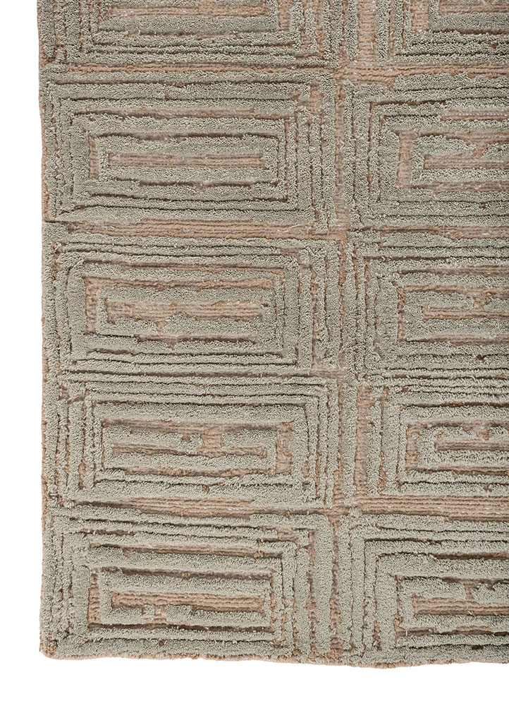 blythe beige and brown acrylic hand knotted Rug - Corner