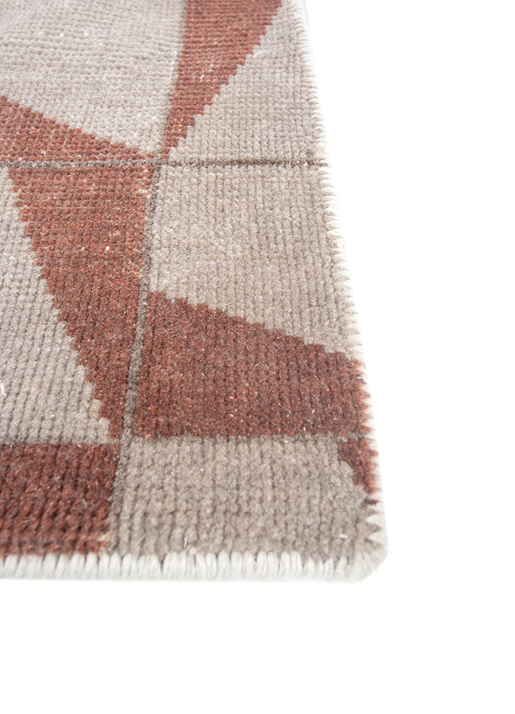 blythe beige and brown polyester hand knotted Rug - Corner
