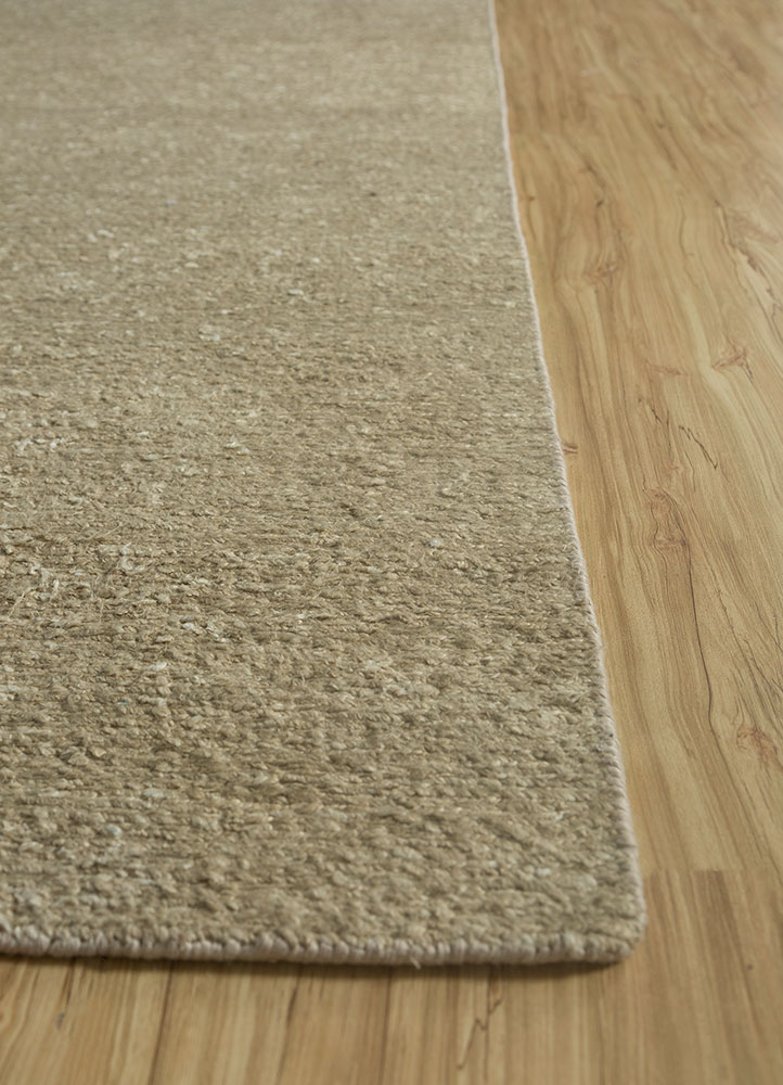 gulmarg beige and brown silk hand knotted Rug - Corner
