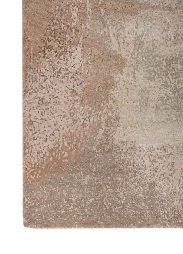 uvenuti ivory wool and bamboo silk hand knotted Rug - Corner