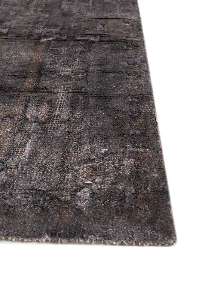 viscaya blue wool and bamboo silk hand knotted Rug - Corner