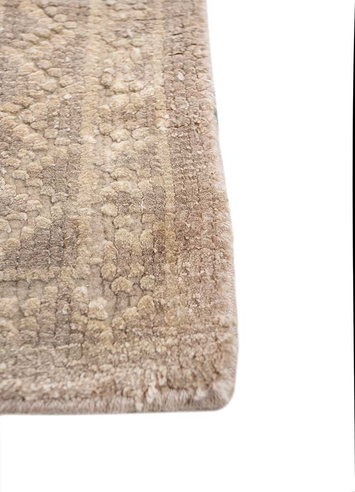 viscaya grey and black wool and bamboo silk hand knotted Rug - Corner