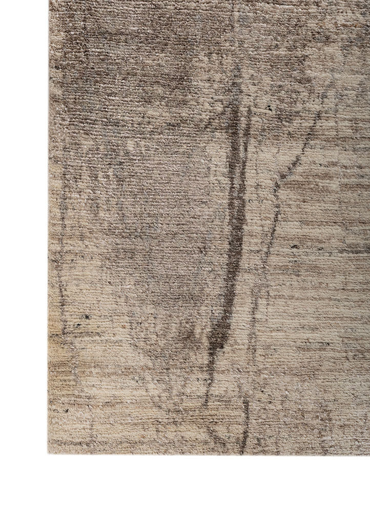 aprezo ivory wool and bamboo silk hand knotted Rug - Corner