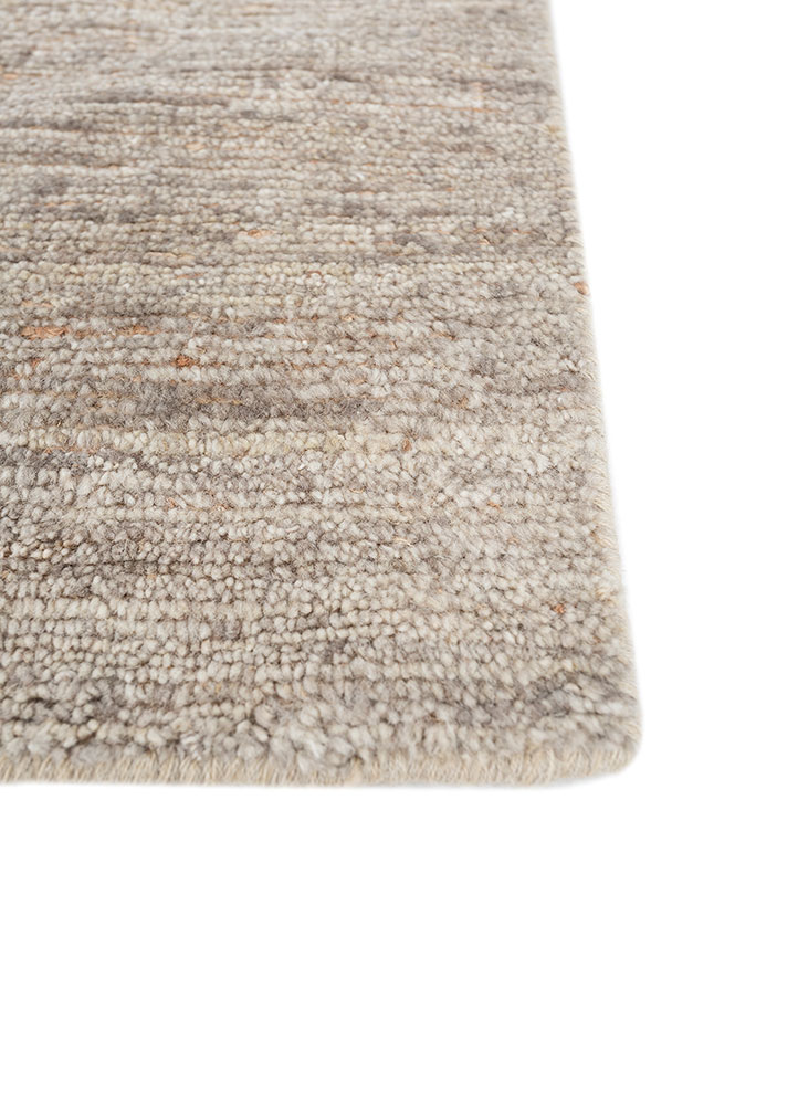 blythe beige and brown afghan wool and jute hand knotted Rug - Corner