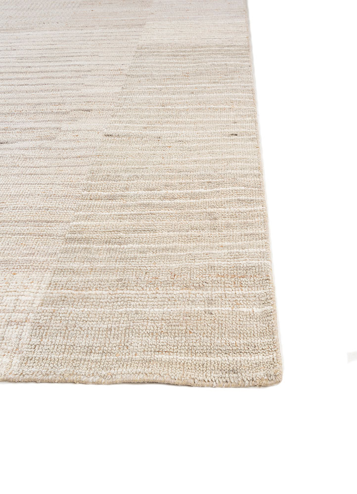 blythe ivory wool hand knotted Rug - Corner