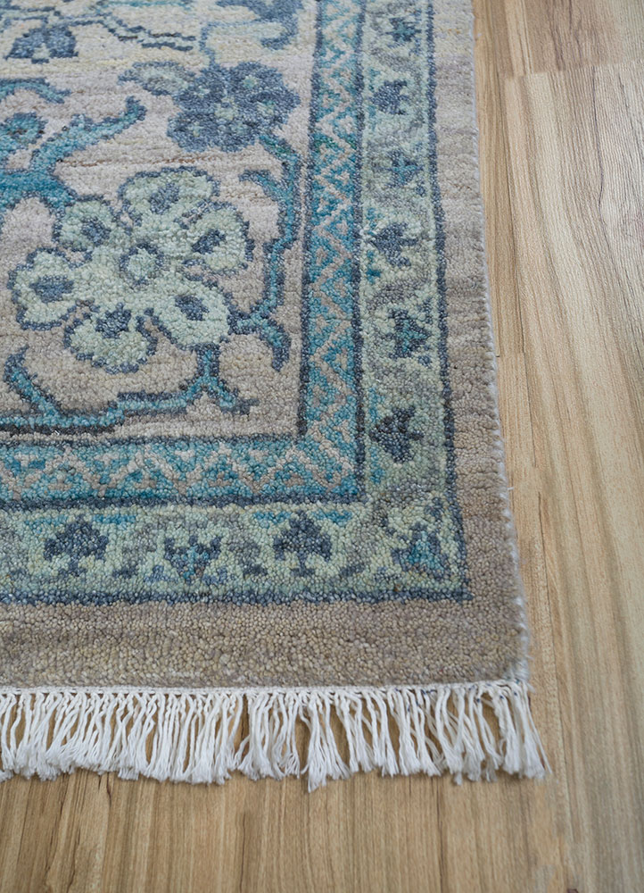 viscaya ivory afghan wool hand knotted Rug - Corner