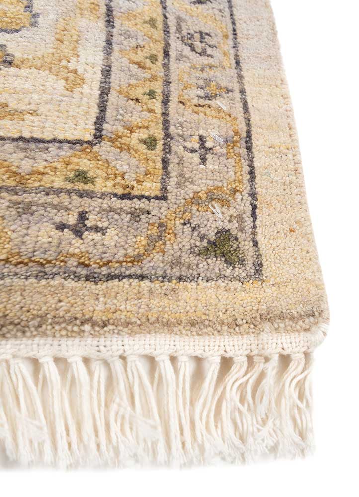 viscaya ivory afghan wool hand knotted Rug - Corner