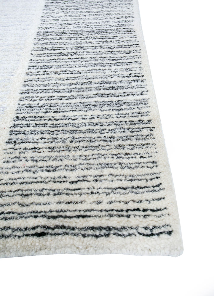 azalea ivory wool hand knotted Rug - Corner