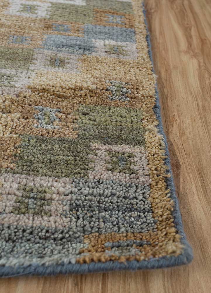 erbe red and orange wool hand knotted Rug - Corner