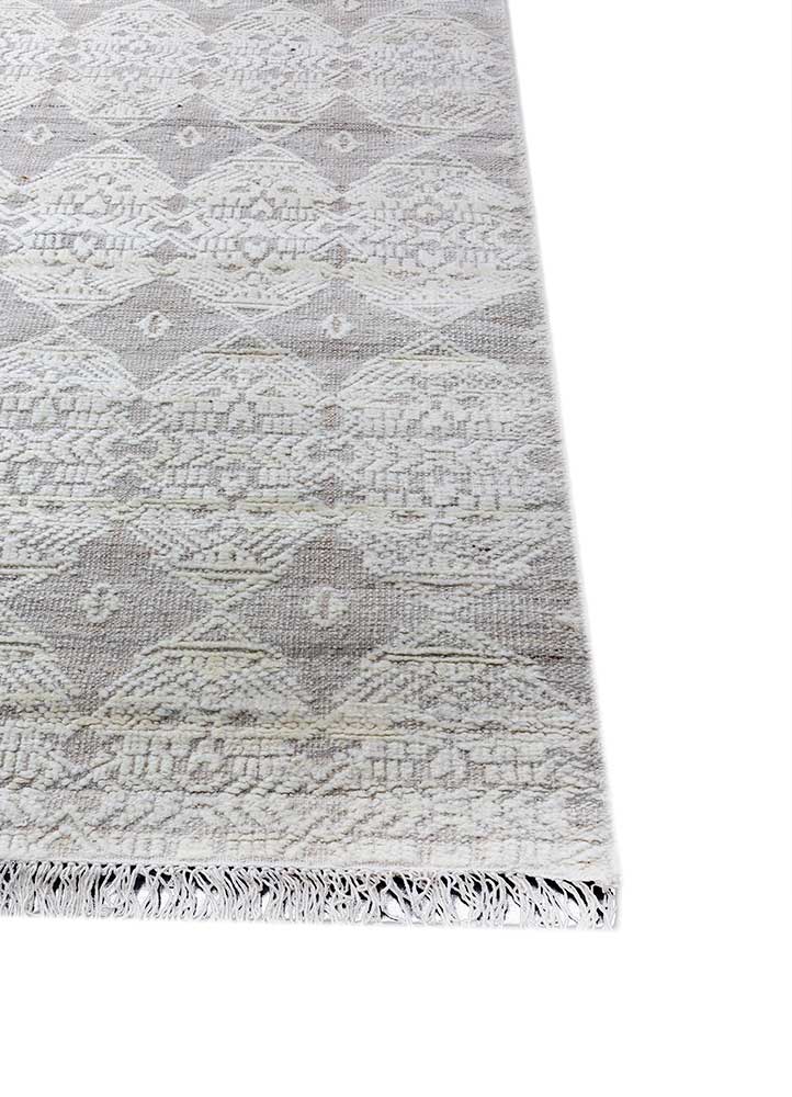 manifest ivory afghan wool hand knotted Rug - Corner