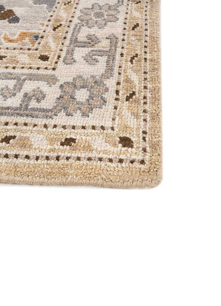 erbe grey and black wool hand knotted Rug - Corner