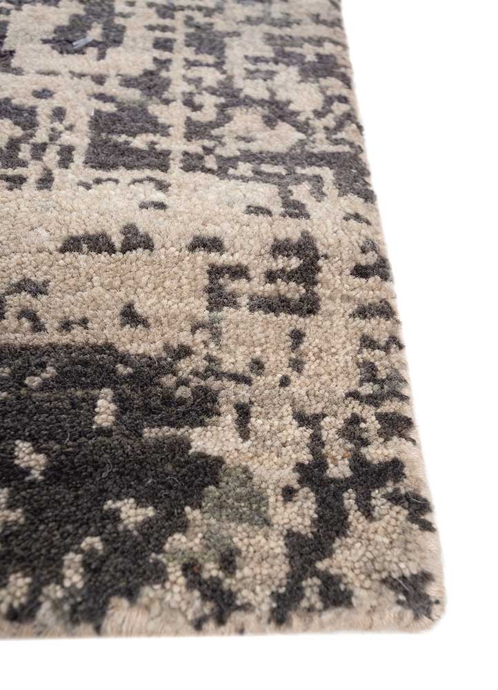 uvenuti grey and black wool hand knotted Rug - Corner