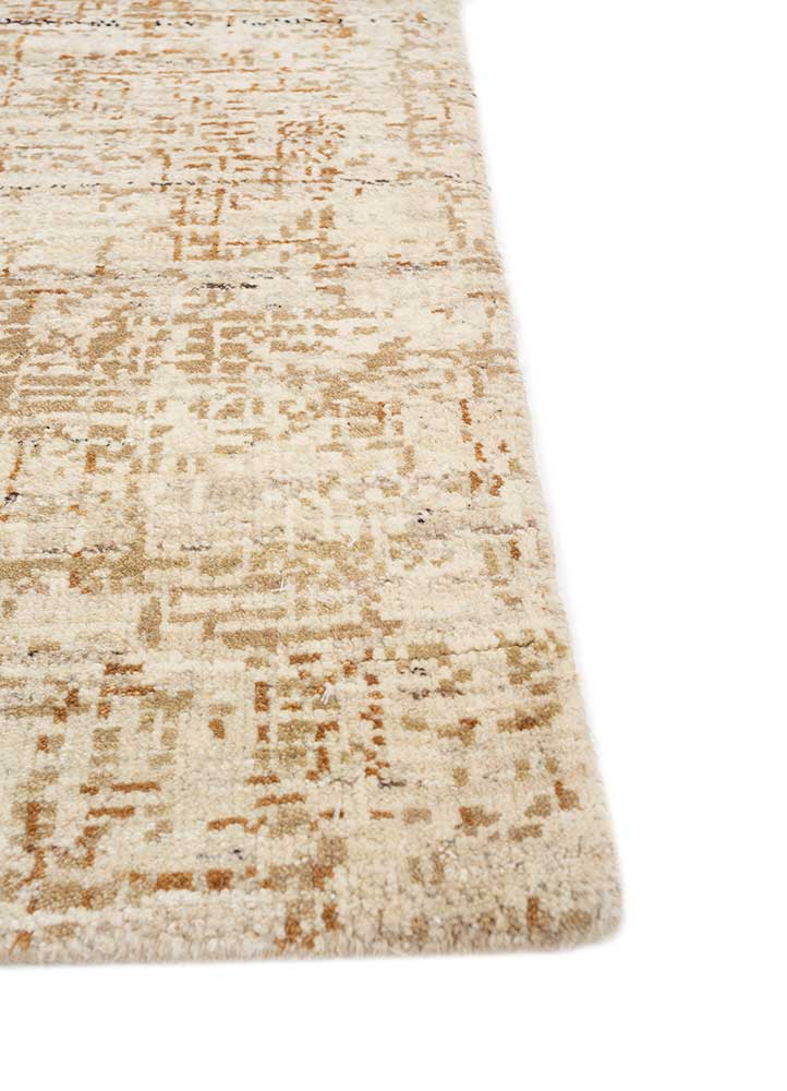 uvenuti ivory wool hand knotted Rug - Corner