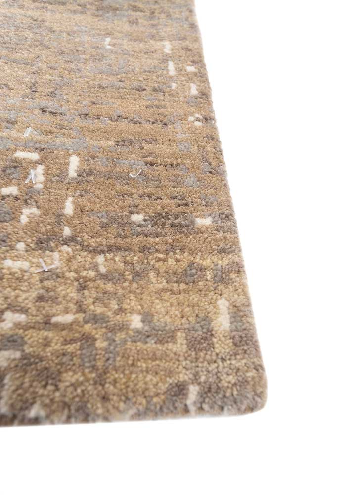 uvenuti beige and brown wool hand knotted Rug - Corner