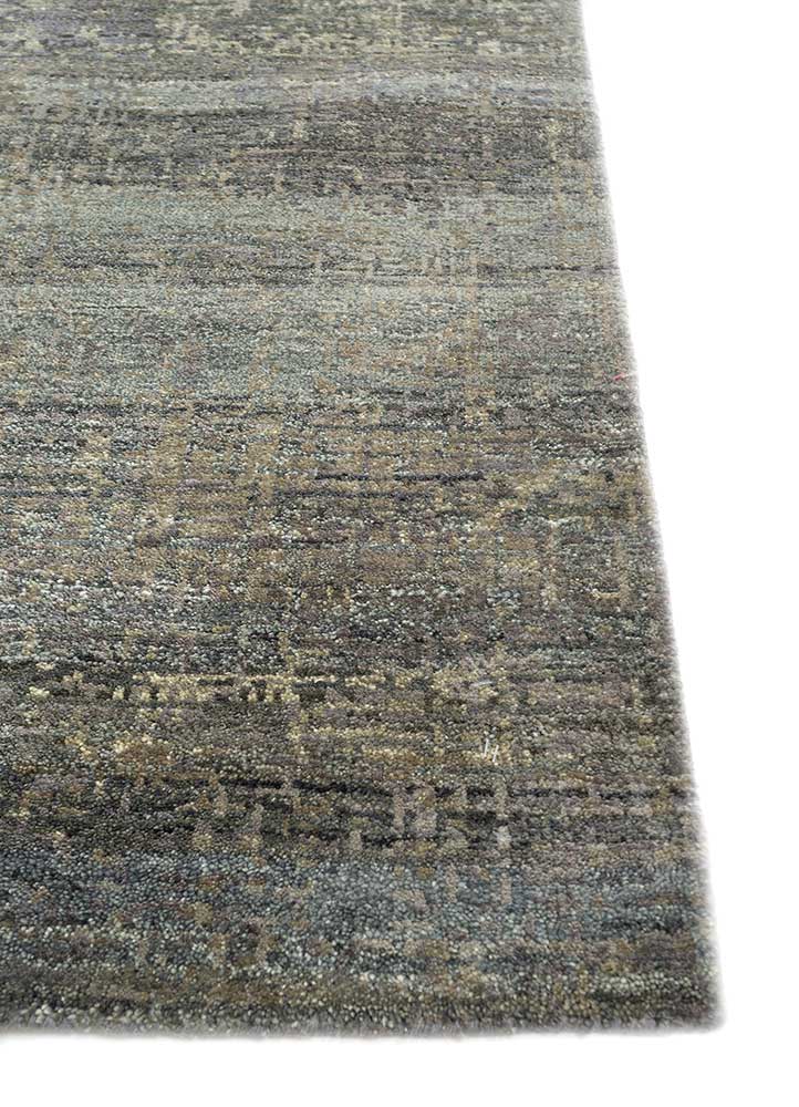 uvenuti blue wool hand knotted Rug - Corner