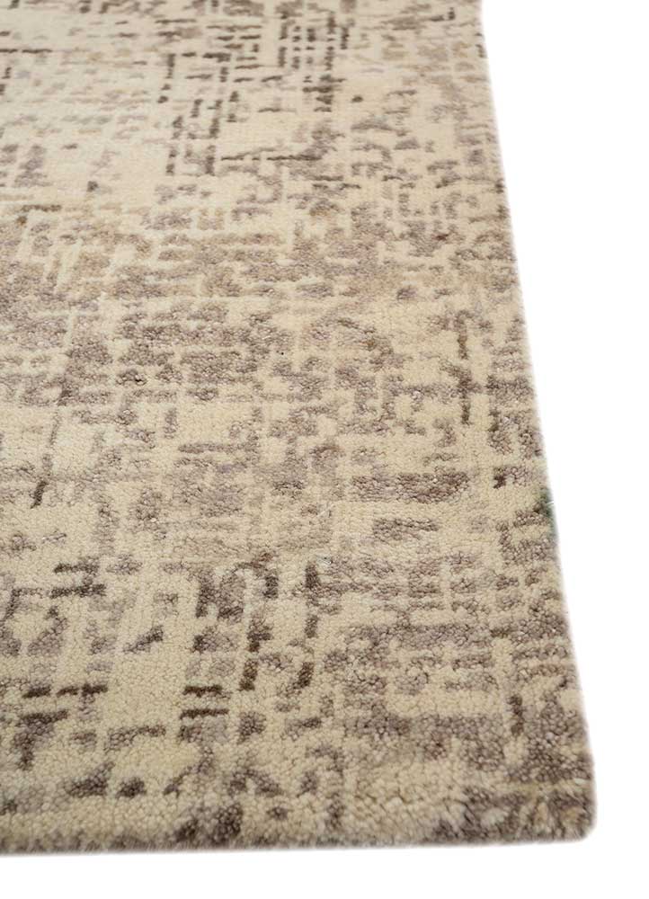 uvenuti ivory wool hand knotted Rug - Corner