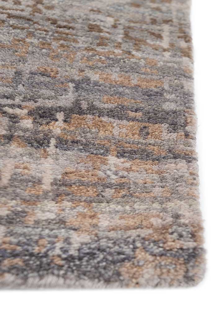 uvenuti grey and black wool hand knotted Rug - Corner
