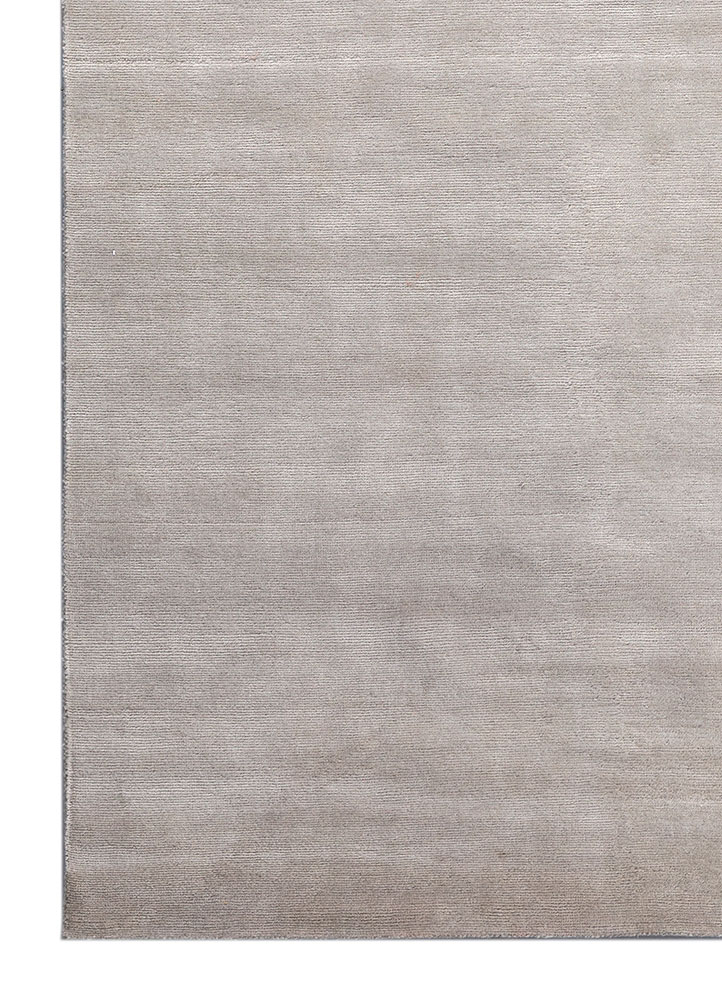 sthir grey and black wool hand knotted Rug - Corner