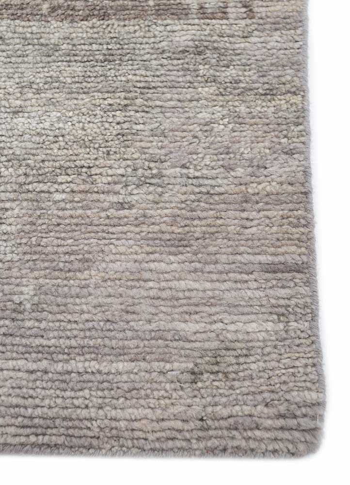 entropy grey and black wool hand knotted Rug - Corner